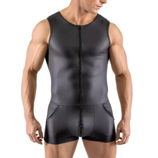 Zippered Front Sleek Gents Bodysuit