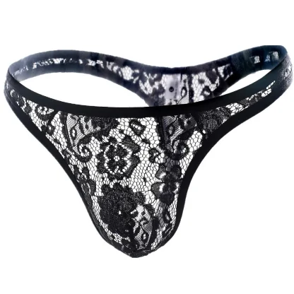 See-through Floral Lace Thong