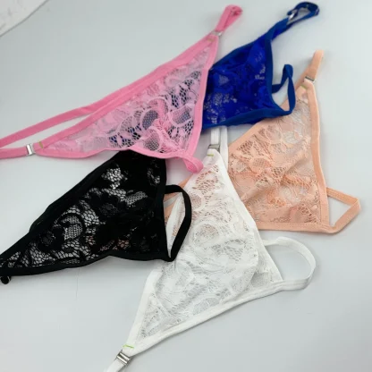 Low Waist Floral Lace Thong - Image 9