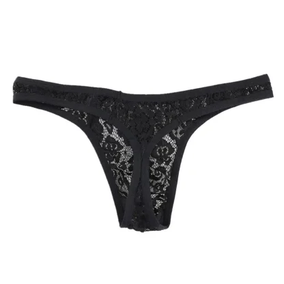 Sheer Floral Lace Thong - Image 8