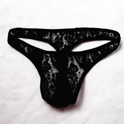 Sheer Floral Lace Thong - Image 9