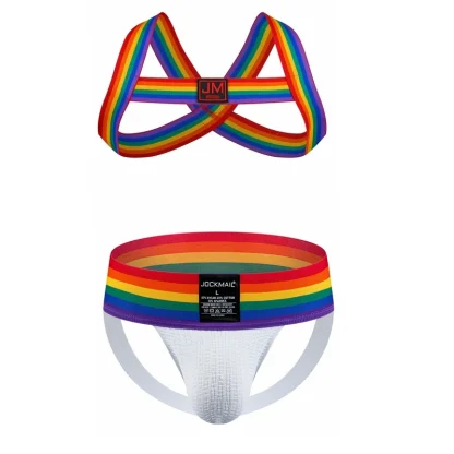 Rainbow Striped Elastic Jockstrap - Image 10