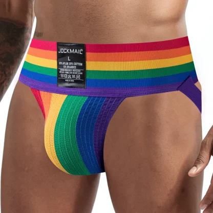 Rainbow Striped Elastic Jockstrap - Image 2