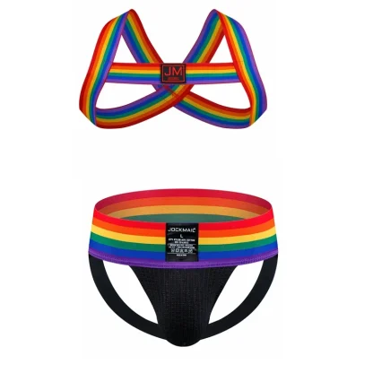 Rainbow Striped Elastic Jockstrap - Image 8