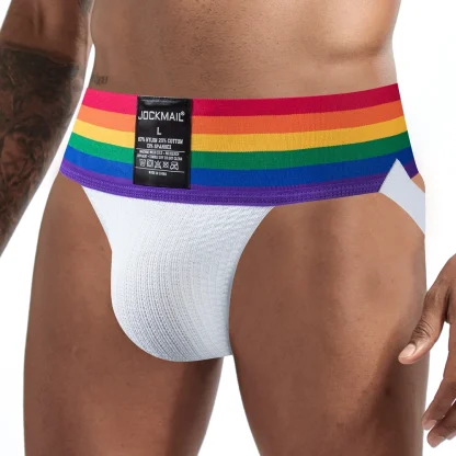 Rainbow Striped Elastic Jockstrap - Image 3