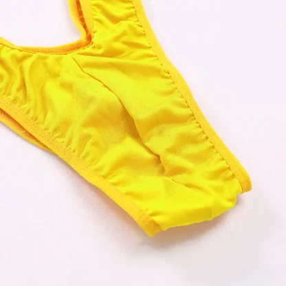 Stretchy Solid Color V-shaped Bodysuit - Image 10