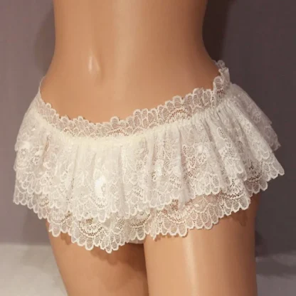 Ruffle Tiered Lace Skirted G-string - Image 4