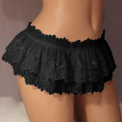 Ruffle Tiered Lace Skirted G-string - Image 5