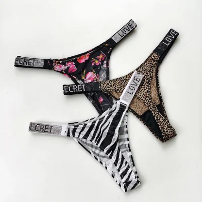 Luxury Printed High Cut Thong