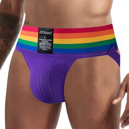 Rainbow Striped Elastic Jockstrap - Image 5