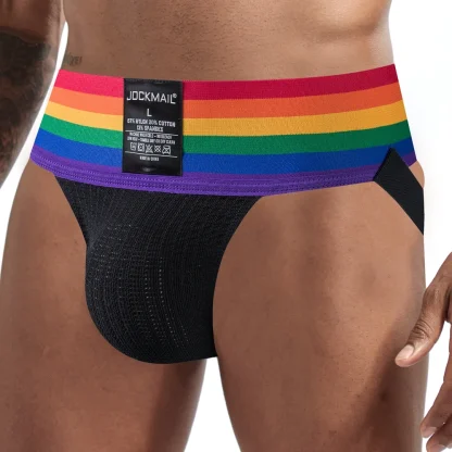 Rainbow Striped Elastic Jockstrap - Image 4